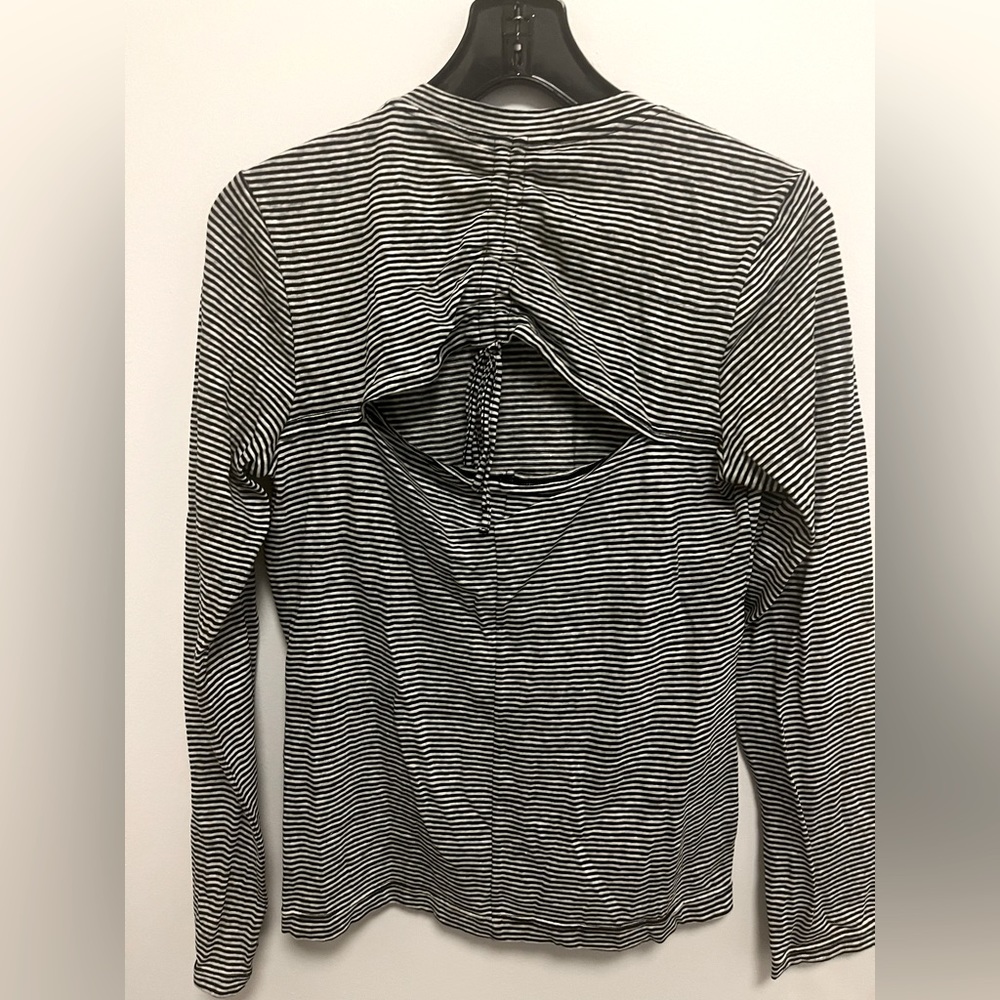 NWT Derek Lam 10 Crosby long sleeved striped t-shirt with back cut-out. Sz M